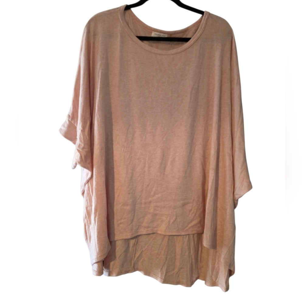 Chic Soul Light Pink Tunic Top With Dolman Sleeves